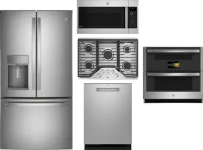 5 Piece Package Includes Refrigerator, Cooktop, Wall Oven, Microwave And Dishwasher